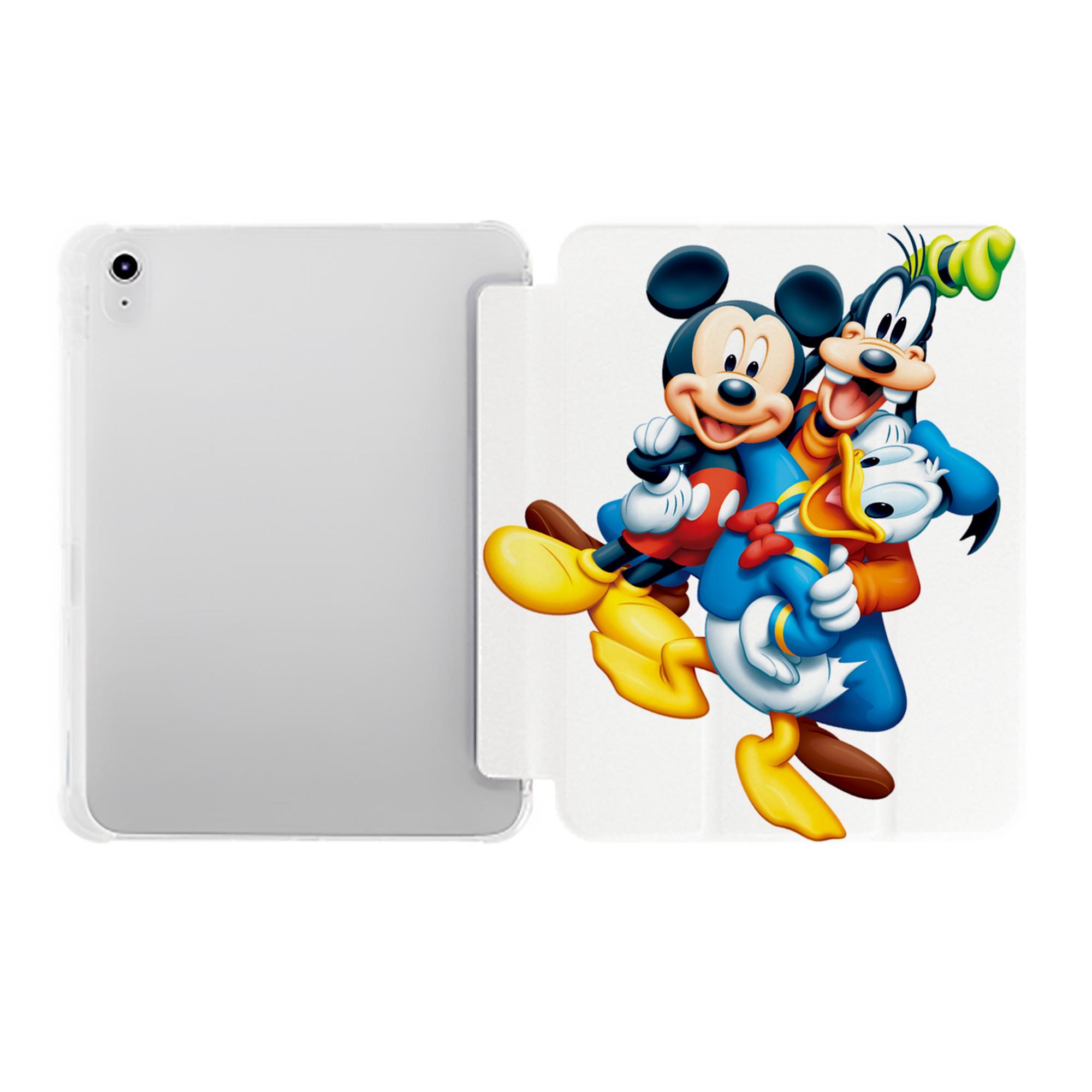 （画像用） ミッキーマウス Mickey Mouse IPad ケース ペン収納付き 三つ折りスタンド PUレザー×シリコン 対応機種9.5/10.5/10.9インチ